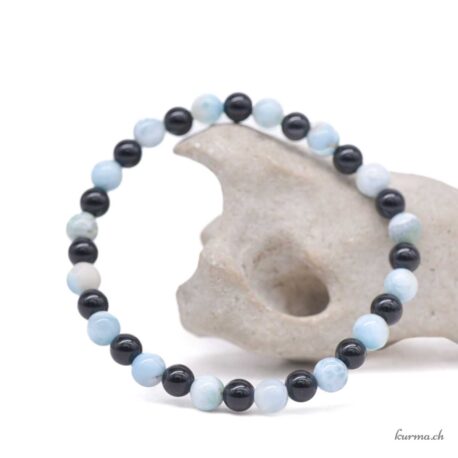 Bracelet Larimar et Onyx