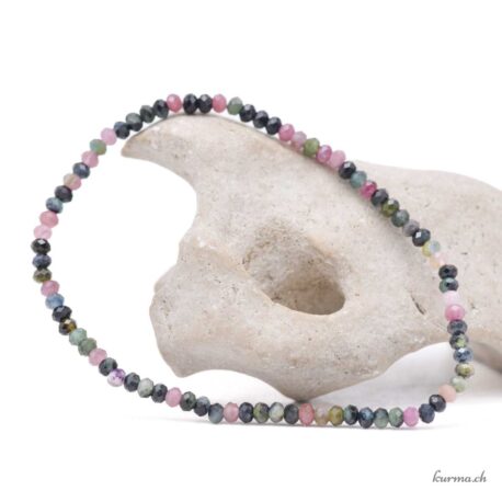 Bracelet Tourmaline Multicolore Rondelle 3x2mm Facette - N°17303.180-1 disponible en ligne et dans la boutique Kûrma.