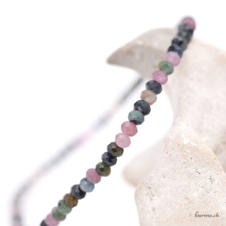 Bracelet Tourmaline Multicolore Rondelle 3x2mm Facette - N°17303.180-3 disponible en ligne et dans la boutique Kûrma.