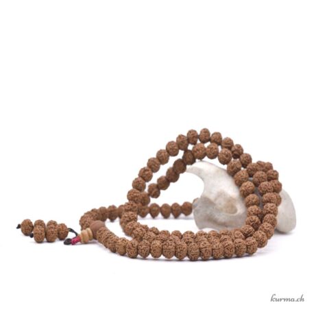 Rudraksha Marron 10x8mm 90-105cm - N°16961-2 disponible en ligne et dans la boutique Kûrma.