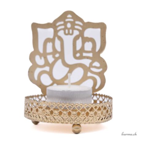 Bougeoir à reflection Métal Ganesh 11cm - N°17628-1 disponible en ligne et dans la boutique Kûrma.