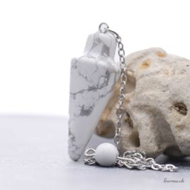 Pendule Magnesite ‘Howlite’ – Goutte – N°17438