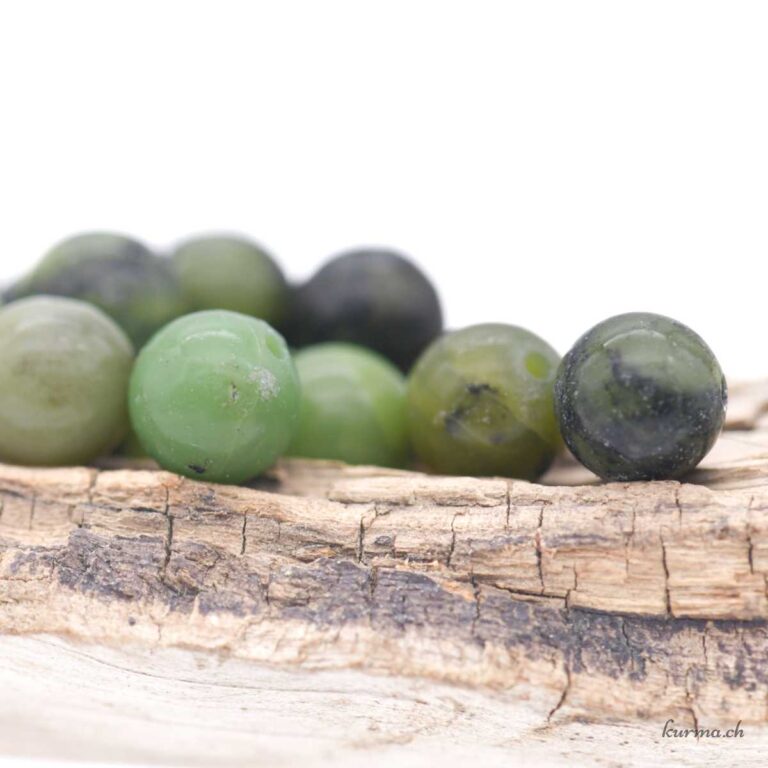 Bracelet jade néphrite des Andes, perles rond 10 mm - Bracelet/Jade néphrite des Andes