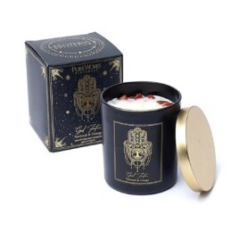 Bougie d'intention en verre avec couvercle - Good Fortune - 200g