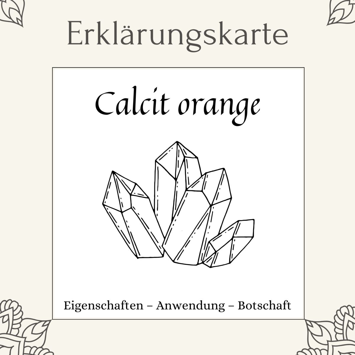 Carte lithothérapie Calcite orange Lithotherapie-Karte Calcit Orange