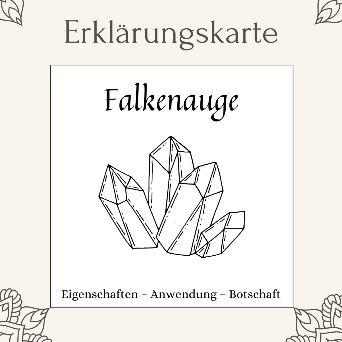 Carte lithothérapie Oeil-de-faucon Lithotherapie-Karte Falkenauge