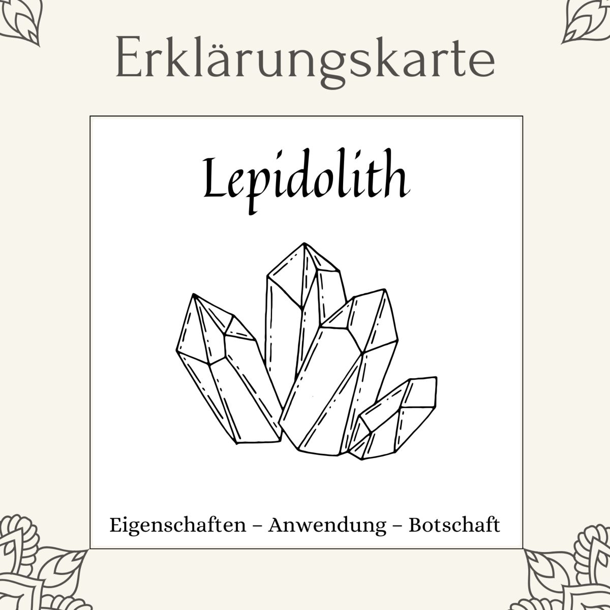 Carte lithothérapie Lépidolite Lithotherapie-Karte Lepidolith