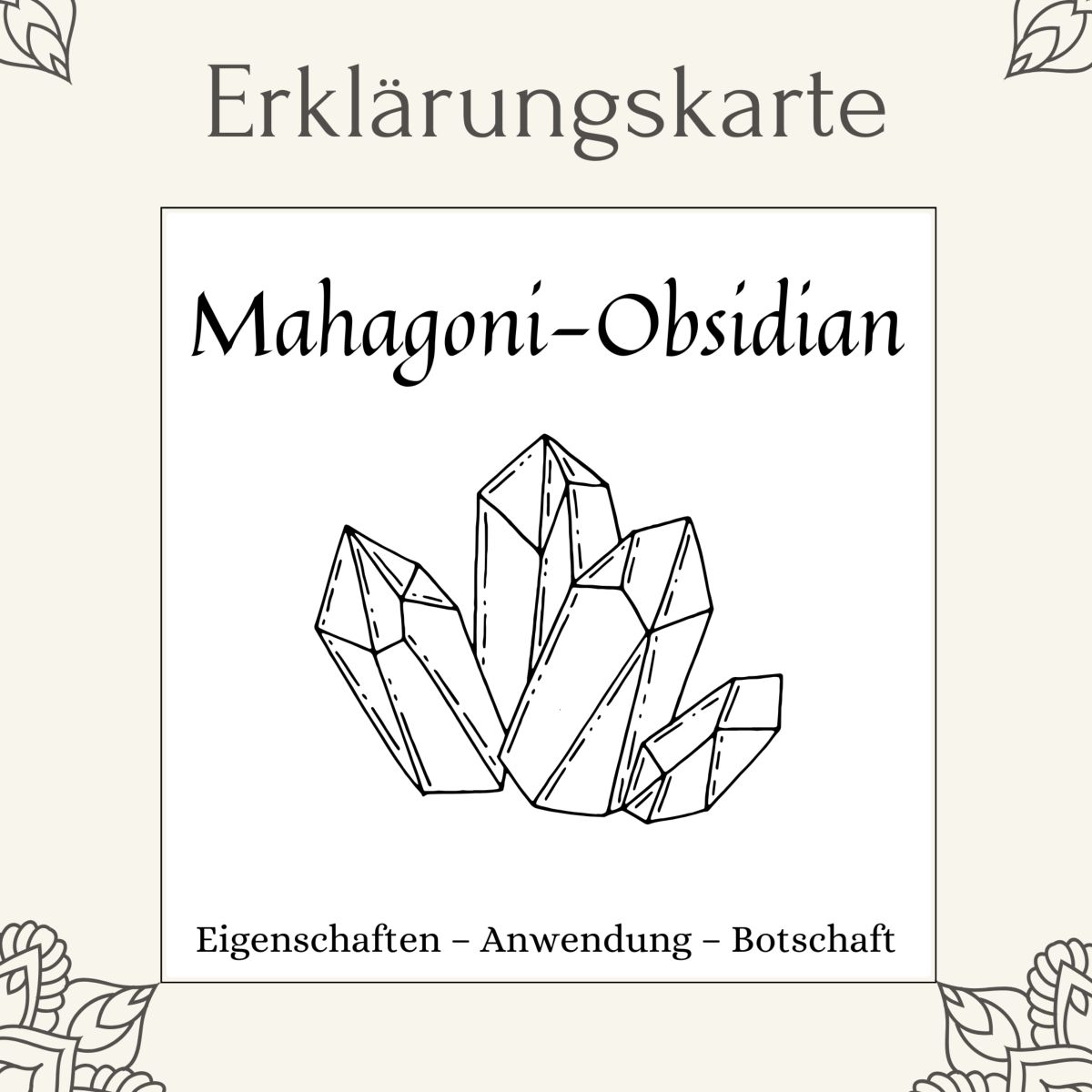 Carte lithothérapie Obsidienne acajou Lithotherapie-Karte Obsidian Mahagoni