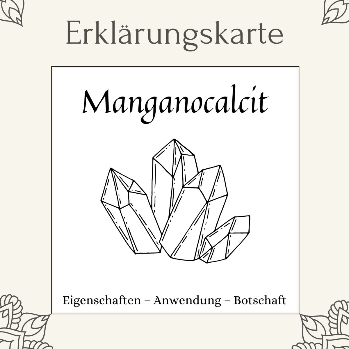 Carte lithothérapie Manganocalcite Lithotherapie-Karte Manganocalcit