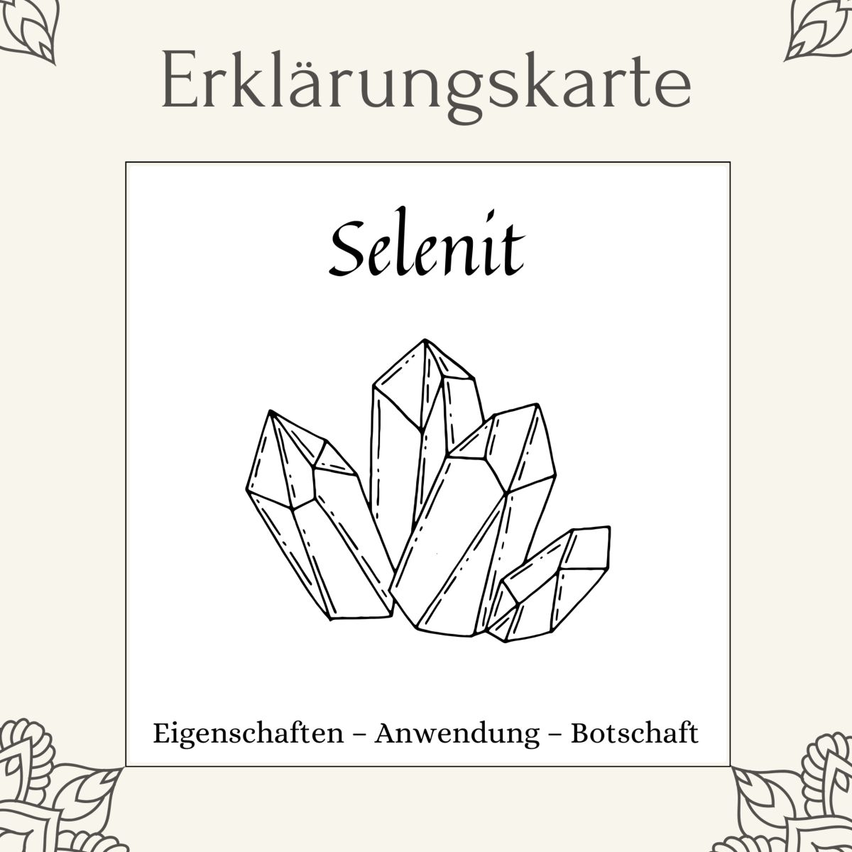 Carte lithothérapie Sélénite Selenit Lithotherapie-Karte