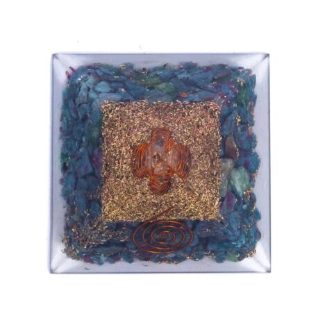 Orgonite - Pyramide 6cm - Rubis et Cyanite