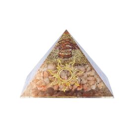 Orgonite - Pyramide 5cm - Pierre du soleil - Symbole solaire