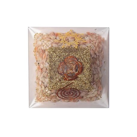 Orgonite - Pyramide 5cm - Pierre du soleil - Symbole solaire