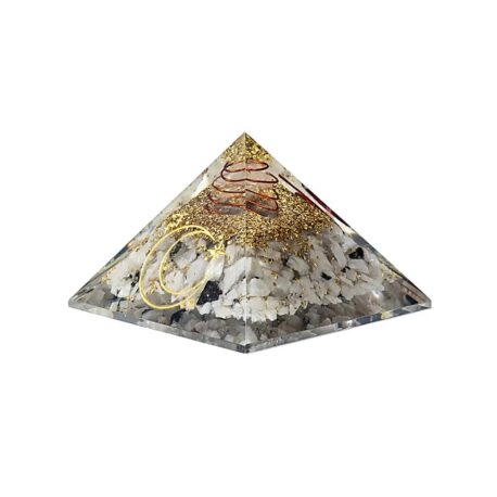 Orgonite - Pyramide 5cm - Pierre de lune - Symbole lunaire