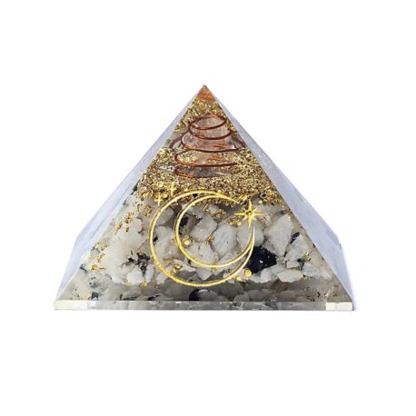 Orgonite - Pyramide 5cm - Pierre de lune - Symbole lunaire