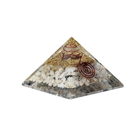 Orgonite - Pyramide 5cm - Pierre de lune - Symbole lunaire