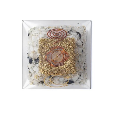 Orgonite - Pyramide 5cm - Pierre de lune - Symbole lunaire