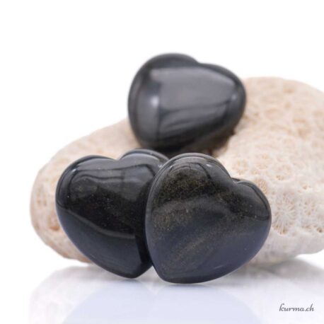 Cuore di ossidiana dorato 4 cm