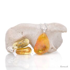 Ambre pendentif en argent 925 - Qualité B
