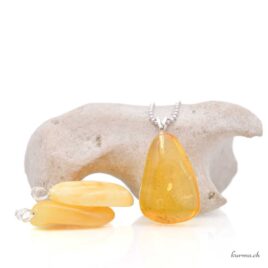 Ambre pendentif en argent 925 - Taille M