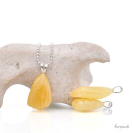 Ambre pendentif en argent 925 - Taille S