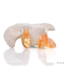 Citrine (Améthyste chauffée) pendentif en argent 925