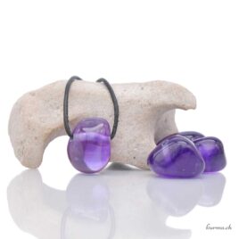 Améthyste de Zambie - Pendentif en pierre percée