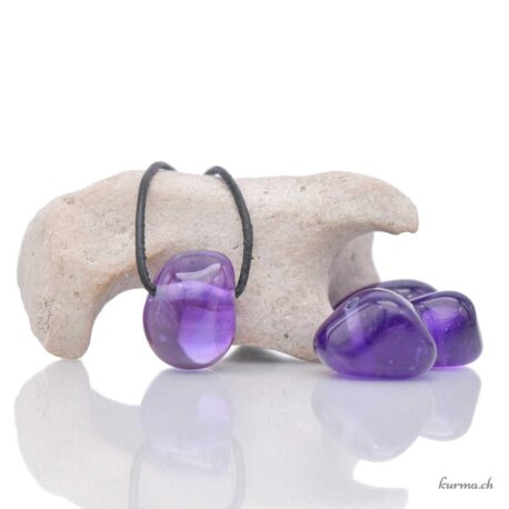 Améthyste de Zambie - Pendentif en pierre percée