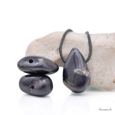 Purpurite - Pendentif en pierre percée