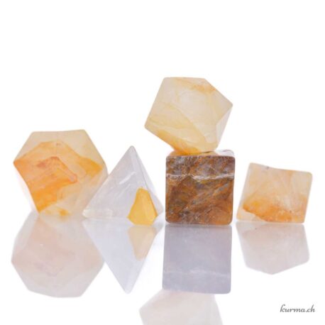 Solides de Platon en Quartz - Limonite