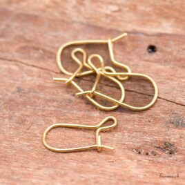 Boucles d'oreilles crochets dormeuses - 13mm - Argent 925 Doré