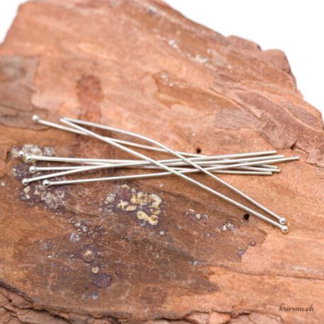 Stäbe für Schmuck - Runder Kopf - 60x0.7mm - 925er Silber