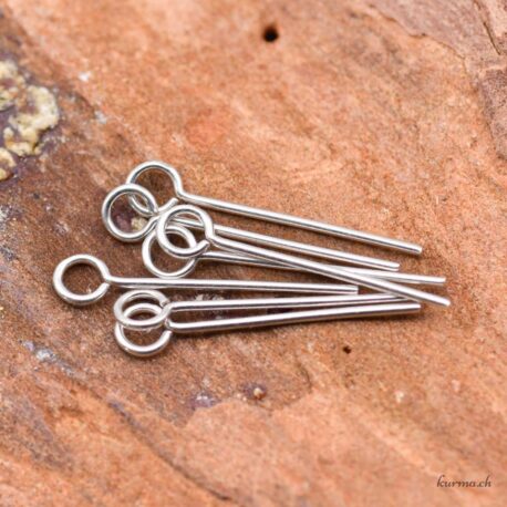 Tiges pour bijoux - Tête anneau -  20x0.7mm - Argent 925