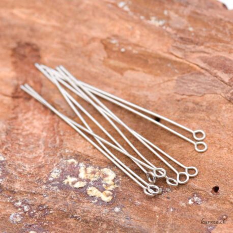 Tiges pour bijoux - Tête anneau -  38x0.50mm - Argent 925