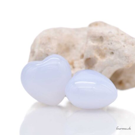 Coeur Calcédoine bleue 2cm