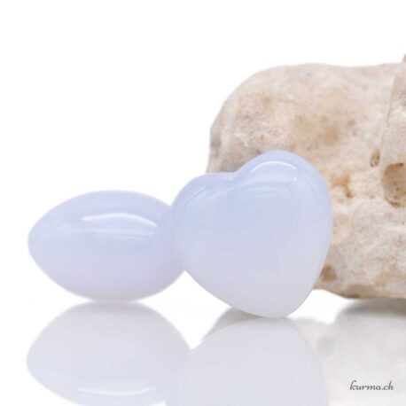 Coeur Calcédoine bleue 2cm