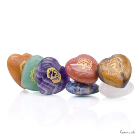 Coeurs assortiment 7 chakras