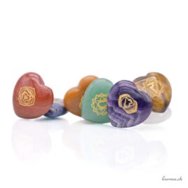 Coeurs assortiment 7 chakras
