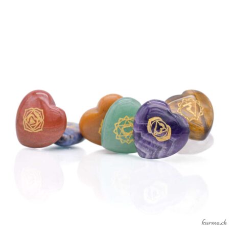 Coeurs assortiment 7 chakras