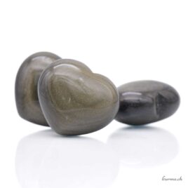 Coeur Obsidienne dorée 4.5cm