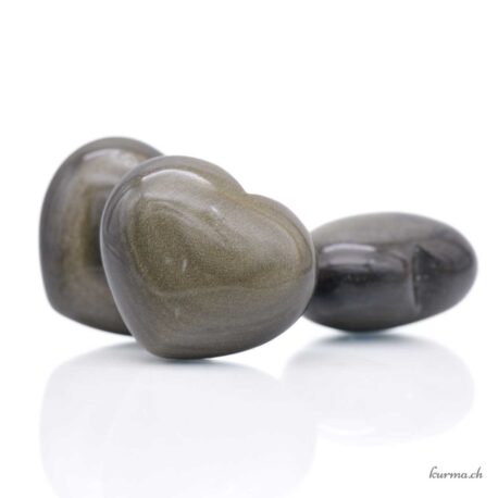 Coeur Obsidienne dorée 4.5cm