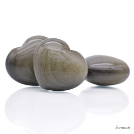 Coeur Obsidienne dorée 4.5cm