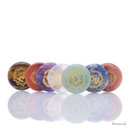 Disque en pierre assortiment 7 chakras