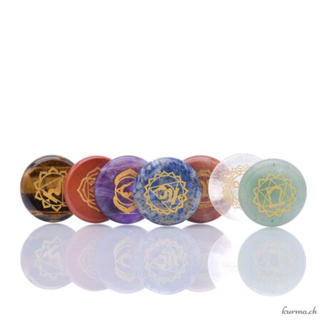 Steinscheibe Sortiment 7 Chakras