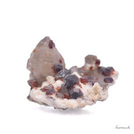 Grenat hessonite et Quartz fumé - Minéraux - 19g