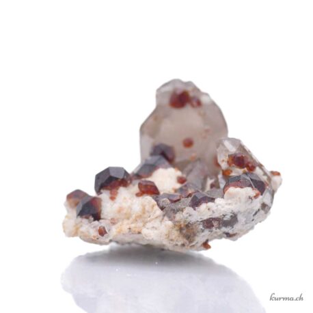 Grenat hessonite et Quartz fumé - Minéraux - 19g