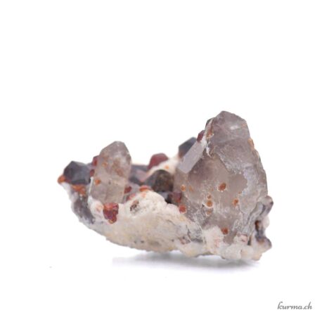 Grenat hessonite et Quartz fumé - Minéraux - 19g