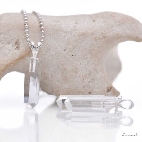 Cristal de roche cristaux pendentif en argent 925