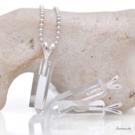 Cristal de roche cristaux pendentif en argent 925