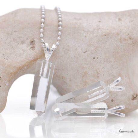 Cristal de roche cristaux pendentif en argent 925